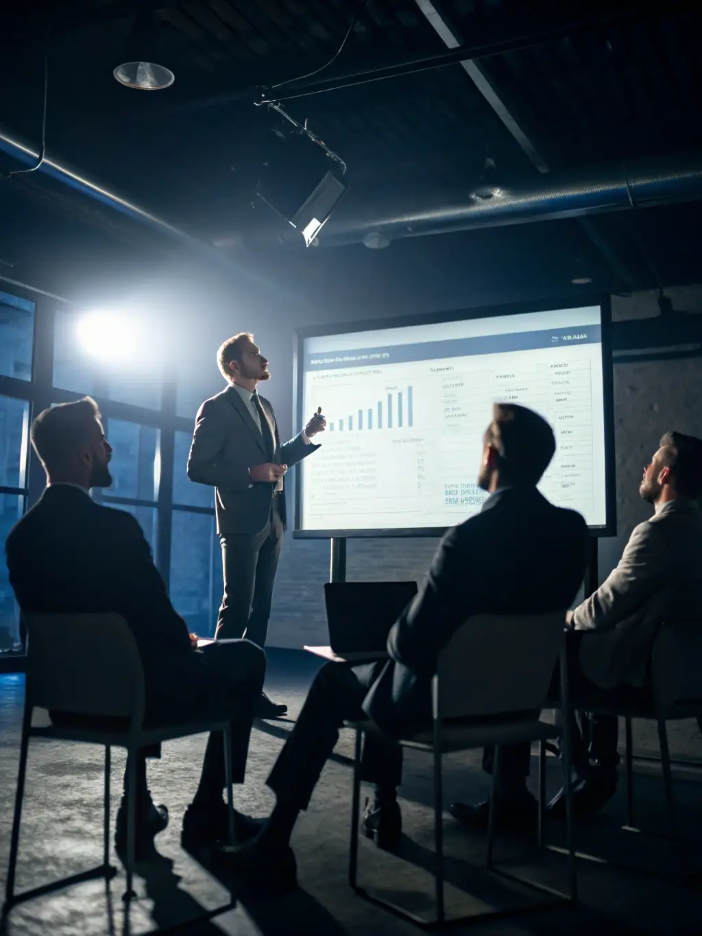 A consultant is presenting a digital transformation roadmap to a client, highlighting key milestones and technological integrations.